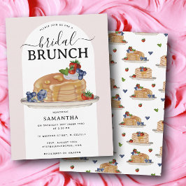 Watercolor Pancakes Berries Brunch Bridal Shower Einladung