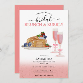 Watercolor Pancakes Brunch & Bubbly Bridal Shower Einladung