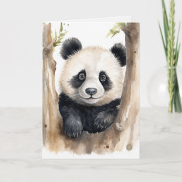 Watercolor Panda Bear Geburtstag Karte
