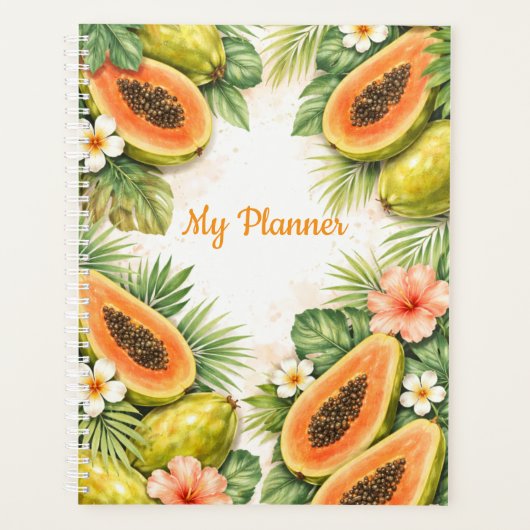 Watercolor Papaya Planner Planer (Vorderseite)