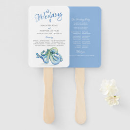 Watercolor Paper Beach Wedding Fan Fächer