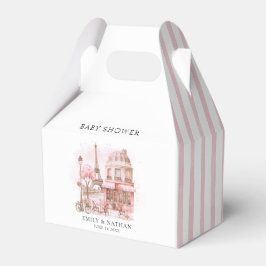 Watercolor Paris Café und Eiffelturm Babydusche Geschenkschachtel