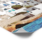 Watercolor Paros Greece Skyline Travel Wedding Poster (Ecke)