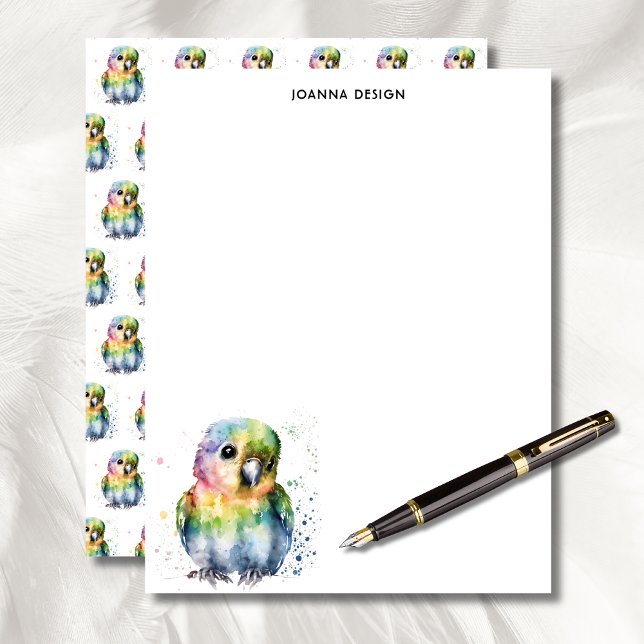 Watercolor Parrot Luxury Business Stationery  Briefbogen (Von Creator hochgeladen)
