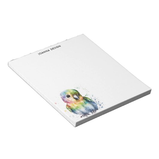 Watercolor Parrot Sophisticated Notepad Notizblock (angewinkelt)