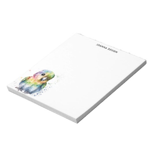 Watercolor Parrot Sophisticated Notepad Notizblock (Rotiert)