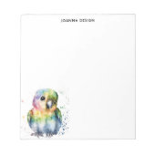Watercolor Parrot Sophisticated Notepad Notizblock (Vorderseite)