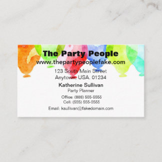 Watercolor-Party steigt Party-Planer im Ballon auf Visitenkarte