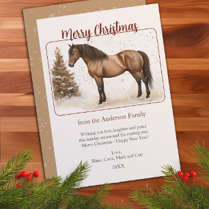 Watercolor Paso Pferd Vintage Frohe Weihnachten