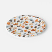 Watercolor Pastel Autumn Botanical Thanksgiving Pappteller (Schrägansicht)