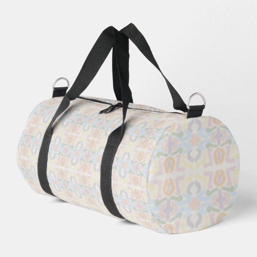 Watercolor Pastel Brushstrokes On Cloud White Duffle Bag (Linke Seite)