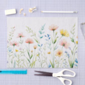 Watercolor Pastel Color Wildflowers Nature Seidenpapier (Handwerk)