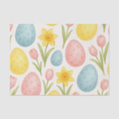 Watercolor Pastel Easter Eggs Tulip Pattern Seidenpapier (Vorderseite)