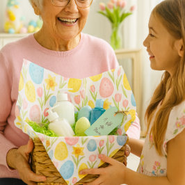 Watercolor Pastel Easter Eggs Tulip Pattern  Seidenpapier