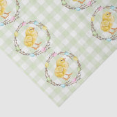 Watercolor Pastel Easter Wreath And Baby Chick Seidenpapier (Ausschnitt)