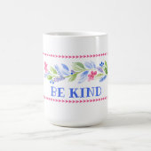 Watercolor Pastel Floral BE KIND Kaffeetasse (Mittel)
