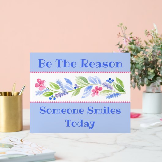 Watercolor Pastel Floral BE THE REASON SMILE Acrylschild (Hochzeit)