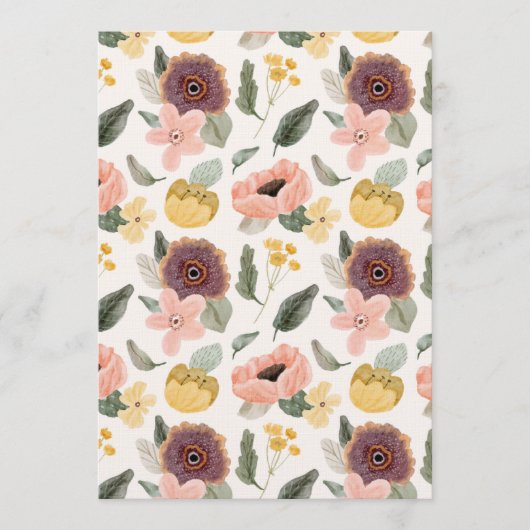Watercolor Pastel Floral Seamless Pattern | Soft Einladung (Vorderseite)