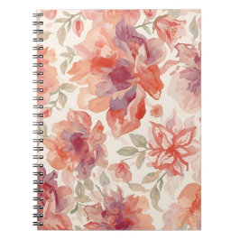 Watercolor Pastel Flowers Light Orange Notizblock