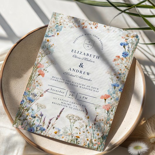 Watercolor Pastel Garden Wedding Einladung