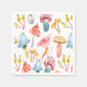 Watercolor Pastel Mushrooms Serviette (Vorderseite)