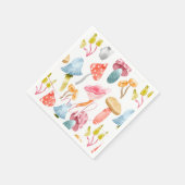  Watercolor Pastel Mushrooms Serviette (Ecke)