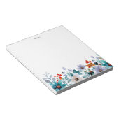 Watercolor Pastel Pink and Blue Peonies Garland Notizblock (angewinkelt)