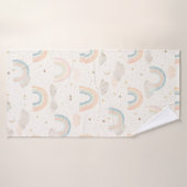 Watercolor Pastel Rainbow Baby Hooded Towel Badehandtuch (Badehandtuch)