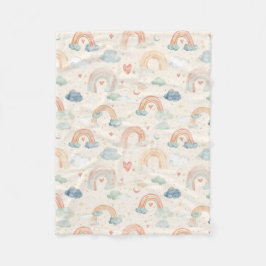 Watercolor Pastel Rainbow Nursery Throw Blanket Fleecedecke