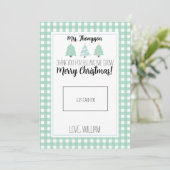 Watercolor Pastel Tree Teacher Weihnachtsgeschenkk Dankeskarte (Stehend Vorderseite)