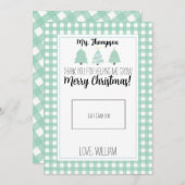 Watercolor Pastel Tree Teacher Weihnachtsgeschenkk Dankeskarte (Vorne/Hinten)