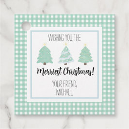 Watercolor Pastel Tree Teacher Weihnachtsgeschenkk Geschenkanhänger