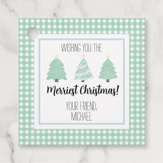 Watercolor Pastel Tree Teacher Weihnachtsgeschenkk Geschenkanhänger (Vorderseite)