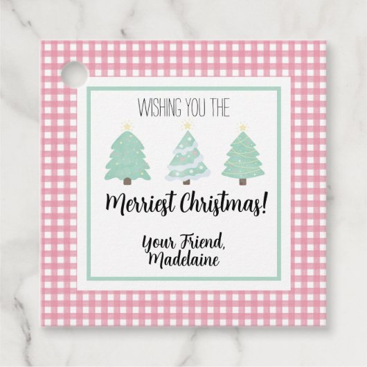 Watercolor Pastel Tree Teacher Weihnachtsgeschenkk Geschenkanhänger (Vorderseite)