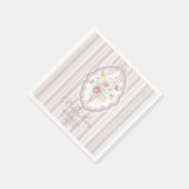 Watercolor pastel wildflower bow lace baby show Serviette (Ecke)