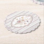 Watercolor pastel wildflower bow lace baby show Untersetzer (angewinkelt)