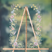 Watercolor Pastel Wildflowers Wedding Welcome Acrylschild (Neutral)