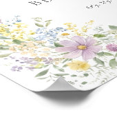Watercolor Pastel Wildflowers Wedding Welcome Poster (Ecke)