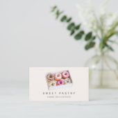 Watercolor pastry bakery donuts delivery Qr Logo Visitenkarte (Stehend Vorderseite)