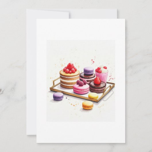 Watercolor Pastrys Einladung (Vorderseite)