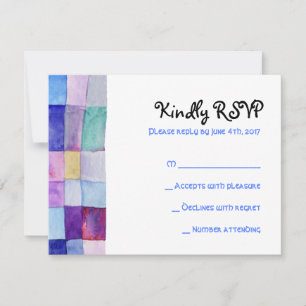 WATERCOLOR PATCHWORK BAUM Bat Mitzvah RepKarte RSVP Karte
