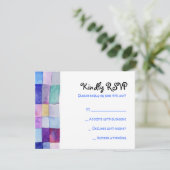 WATERCOLOR PATCHWORK BAUM Bat Mitzvah RepKarte RSVP Karte (Stehend Vorderseite)