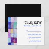 WATERCOLOR PATCHWORK BAUM Bat Mitzvah RepKarte RSVP Karte (Vorne/Hinten)
