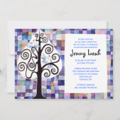 WATERCOLOR PATCHWORK TREE Bat Mitzvah Einladung (Vorderseite)