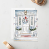 Watercolor Patriotic Porsche Sommer Mitteilungskarte (Vorderseite/Rückseite Beispiel)