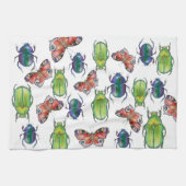 Watercolor pattern of beetles and butterflies geschirrtuch (Horizontal)