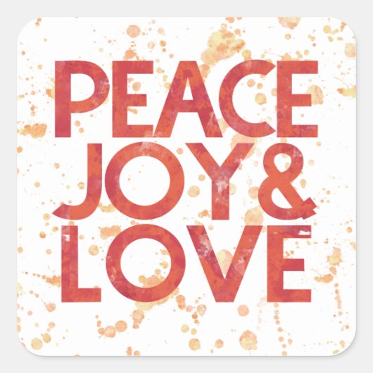 Watercolor Peace Christmas Holiday Umschlag Aufkle Quadratischer Aufkleber (Vorderseite)