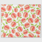 Watercolor Peach Muster Wrapping Paper Geschenkpapier (Flach)