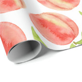 Watercolor Peach Muster Wrapping Paper Geschenkpapier (Rolleneckpunkt)