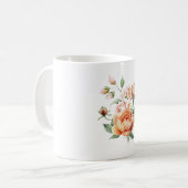 Watercolor Peach Rose Floral Classic Mug Kaffeetasse (Vorderseite Links)